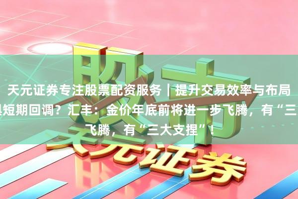 天元证券专注股票配资服务｜提升交易效率与布局能力 无惧短期回调？汇丰：金价年底前将进一步飞腾，有“三大支捏”！